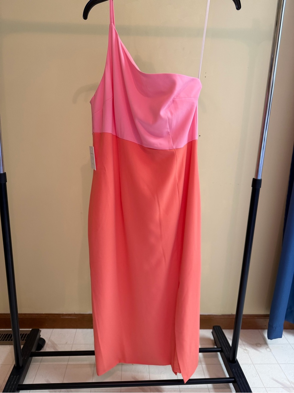 Petal & Pup Pink and Coral One-Shoulder Evening Dress